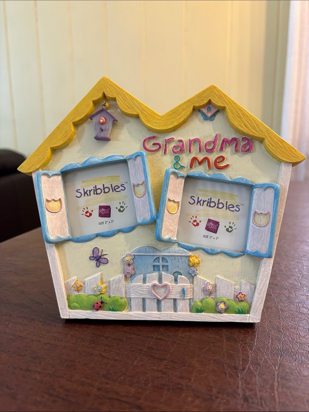 Grandma & Me Decorative Twin Photo Frame - Yellow and Pastel